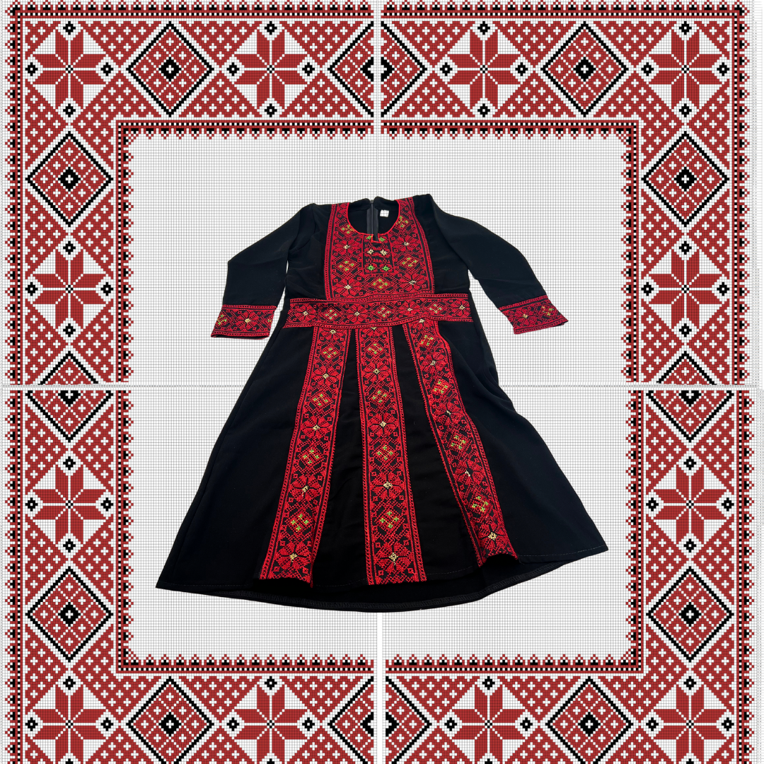 Handcrafted Palestinian Embroidered Dress for Kids | Traditional Middle Eastern Clothing