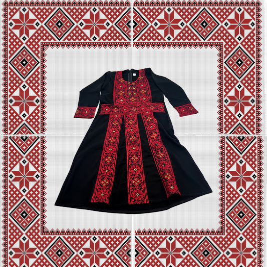 Handcrafted Palestinian Embroidered Dress for Kids | Traditional Middle Eastern Clothing