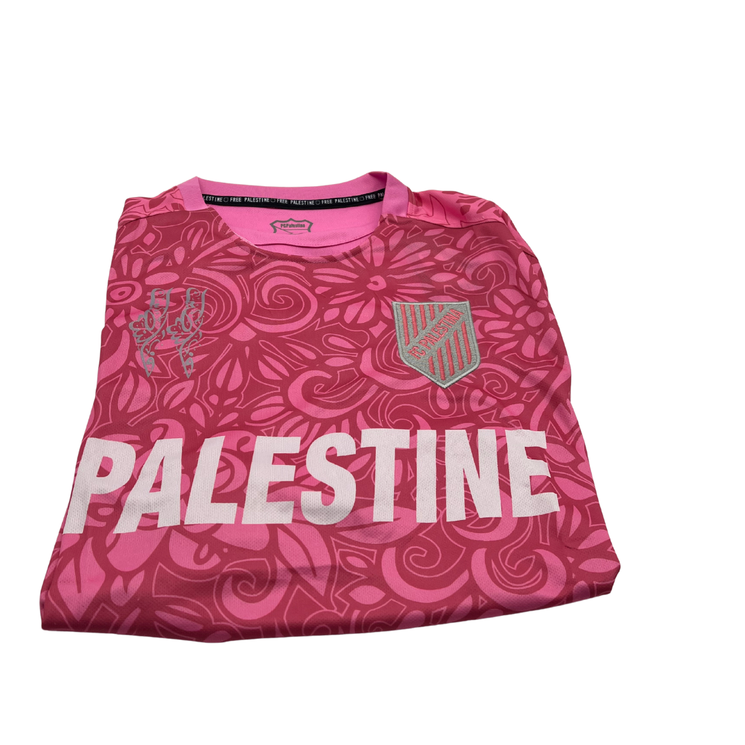 Pink Palestinian Soccer Jersey ( English )