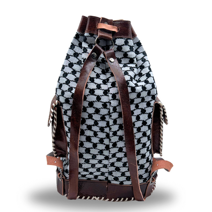 Palestinian Keffiyeh Patterned Bucket-Style Backpack