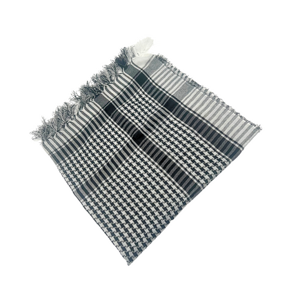 Shemagh Cotton desert Keffiyeh Scarf - Arab Head Neck Face Wrap for Outdoor Protection