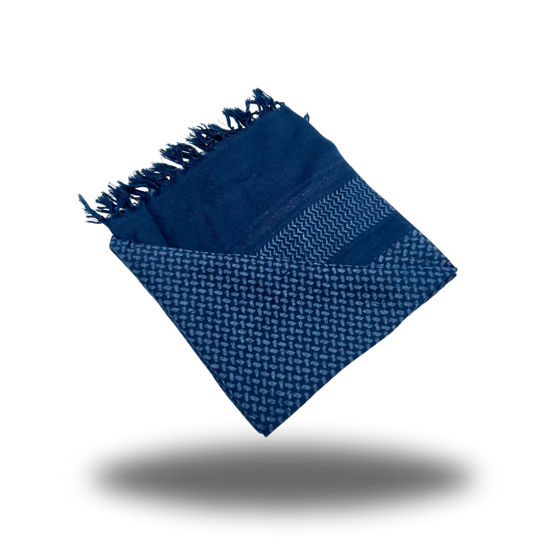 Blue colored Palestinian Keffiyeh