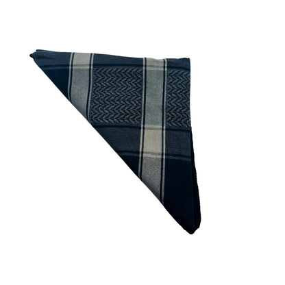 Grey & Blue Palestinian Keffiyeh Scarf