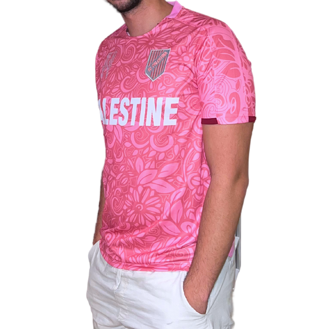 Pink Palestinian Soccer Jersey ( English )