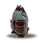 Authentic Keffiyeh Patterned Leather Small Backpack