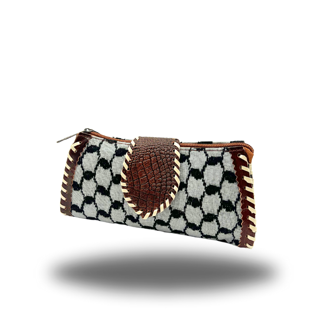 Keffiyeh Patterned Leather Coin Purse