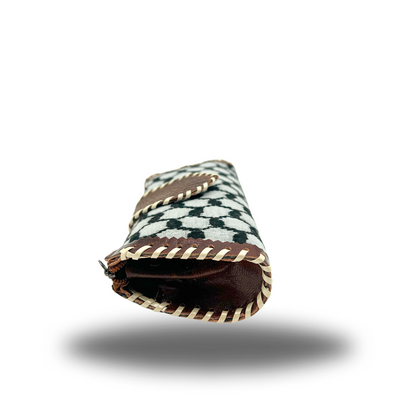 Keffiyeh Patterned Leather Coin Purse