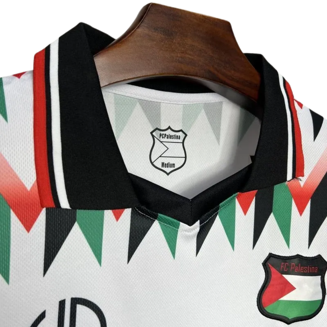 White Palestinian Jersey with Collar